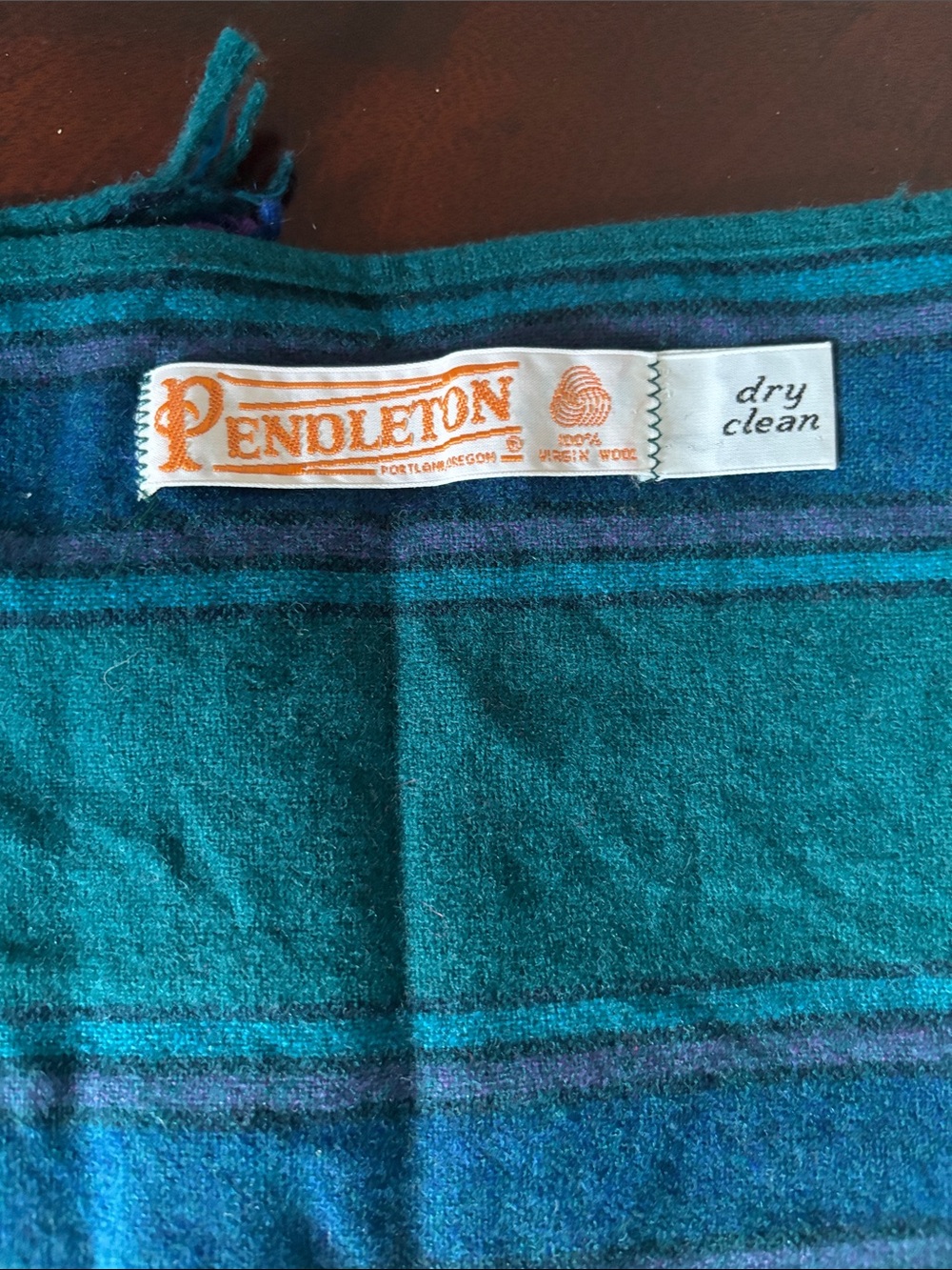 Pendleton Rectangular Wool Scarf with Fringe - Picture 2 of 3